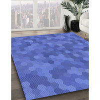 Patterned Sky Blue Rug, pat3516blu