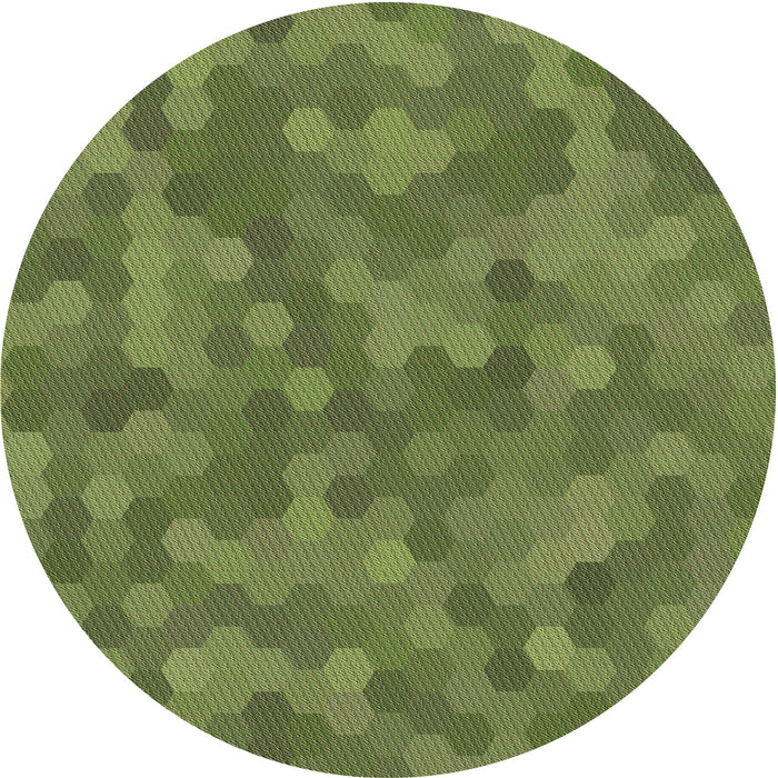 Square Patterned Green Rug, pat3516brn