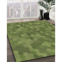 Patterned Green Rug, pat3516brn