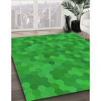 Patterned Lime Green Rug, pat3516grn