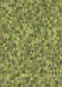 Machine Washable Transitional Green Rug, wshpat3517brn