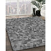 Machine Washable Transitional Carbon Gray Rug in a Family Room, wshpat3517gry