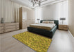 Patterned Yellow Rug in a Bedroom, pat3517org