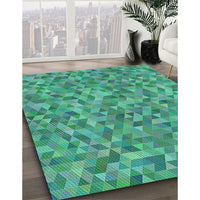 Patterned Lime Mint Green Novelty Rug, pat3517