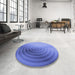 Round Patterned Sky Blue Rug in a Office, pat3518blu