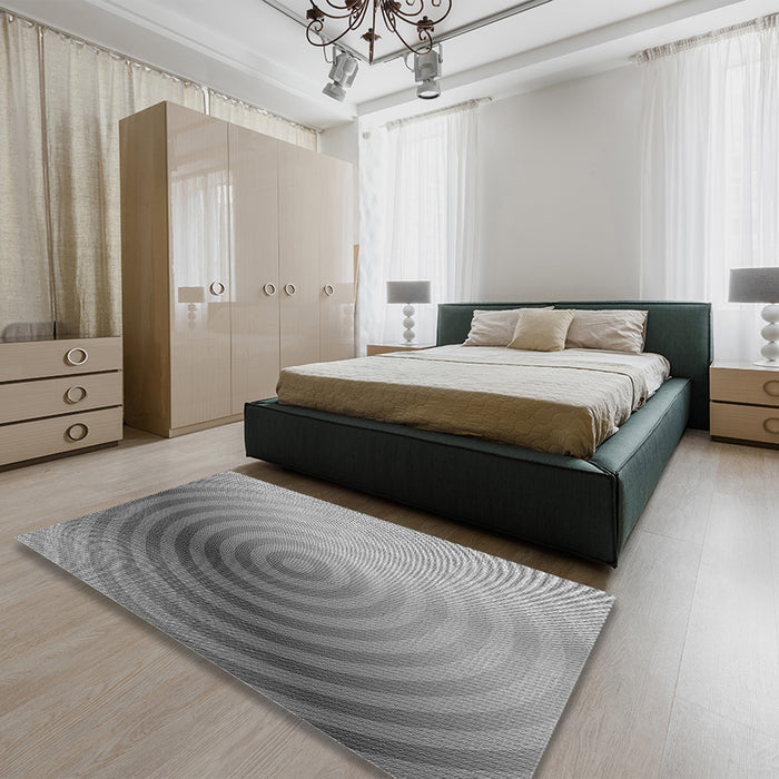 Patterned Ash Gray Rug in a Bedroom, pat3518gry