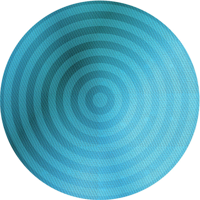 Square Patterned Dark Turquoise Green Rug, pat3518lblu