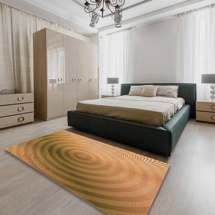 Patterned Orange Rug in a Bedroom, pat3518org