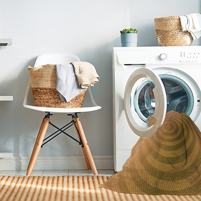 Machine Washable Transitional Orange Rug in a Washing Machine, wshpat3518org