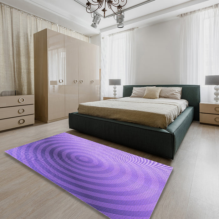Patterned Purple Rug in a Bedroom, pat3518pur