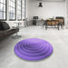 Round Patterned Purple Rug in a Office, pat3518pur