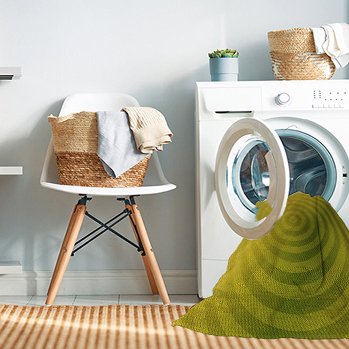 Machine Washable Transitional Dark Yellow Green Rug in a Washing Machine, wshpat3518yw