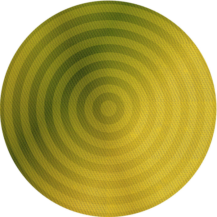 Square Machine Washable Transitional Dark Yellow Green Rug in a Living Room, wshpat3518yw