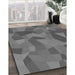 Machine Washable Transitional Grey Gray Rug in a Family Room, wshpat3519gry