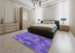 Patterned Purple Mimosa Purple Rug in a Bedroom, pat3519pur