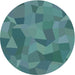 Sideview of Patterned Teal Green Novelty Rug, pat3519