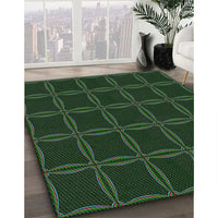 Patterned Green Novelty Rug, pat351