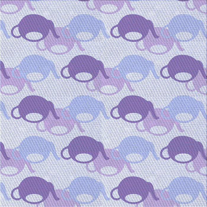 Round Patterned Blue Rug, pat3520blu