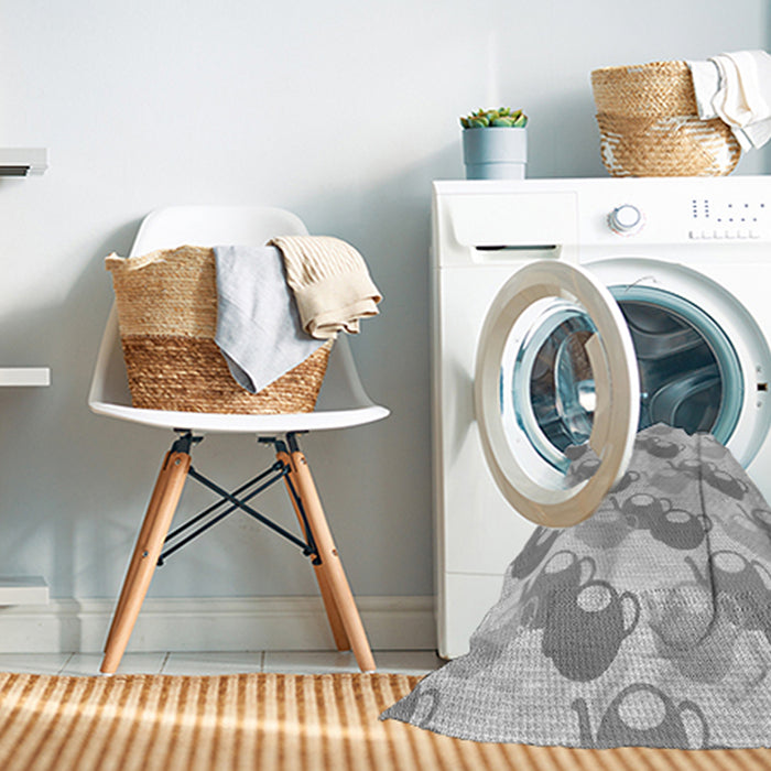 Machine Washable Transitional Gunmetal Gray Rug in a Washing Machine, wshpat3520gry