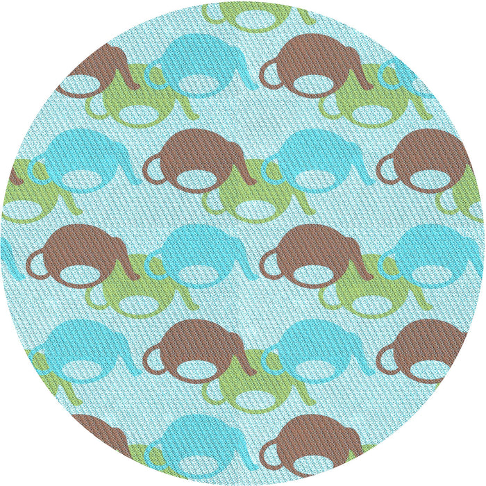 Square Patterned Blue Rug, pat3520lblu