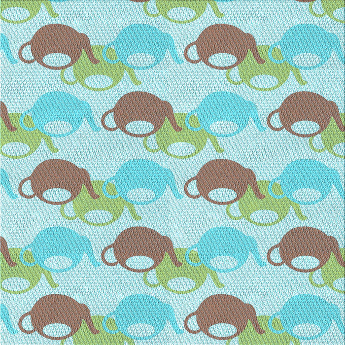 Round Patterned Blue Rug, pat3520lblu