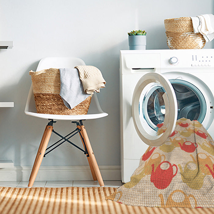 Machine Washable Transitional Sun Yellow Rug in a Washing Machine, wshpat3520org