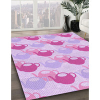 Patterned Blossom Pink Rug, pat3520pur