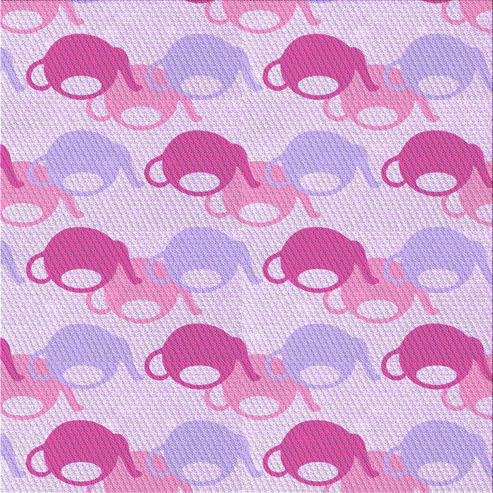 Round Patterned Blossom Pink Rug, pat3520pur