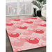 Machine Washable Transitional Pink Rug in a Family Room, wshpat3520rd