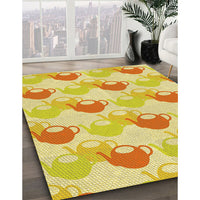 Patterned Dark Orange Rug, pat3520yw