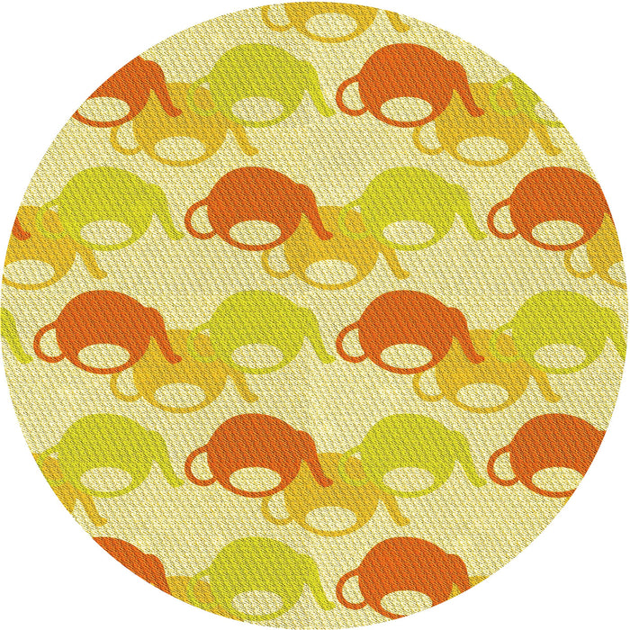 Square Patterned Dark Orange Rug, pat3520yw