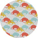 Sideview of Patterned Orange Salmon Pink Novelty Rug, pat3520