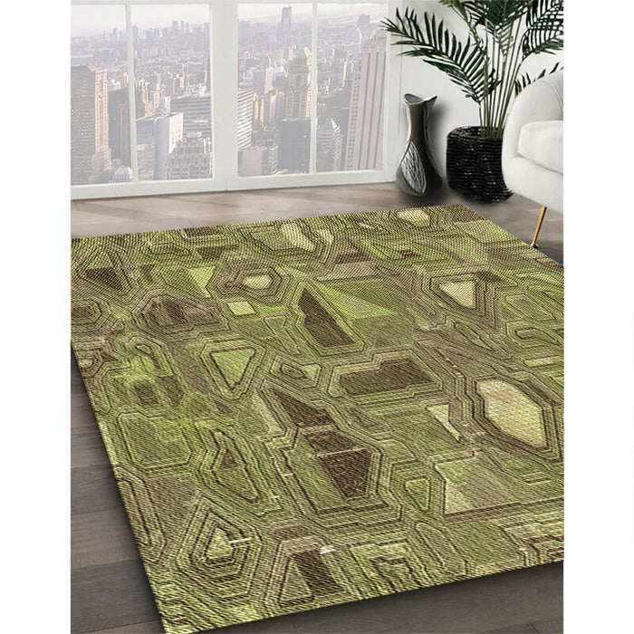 Machine Washable Transitional Oak Brown Rug in a Family Room, wshpat3521brn