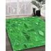 Machine Washable Transitional Neon Green Rug in a Family Room, wshpat3521grn