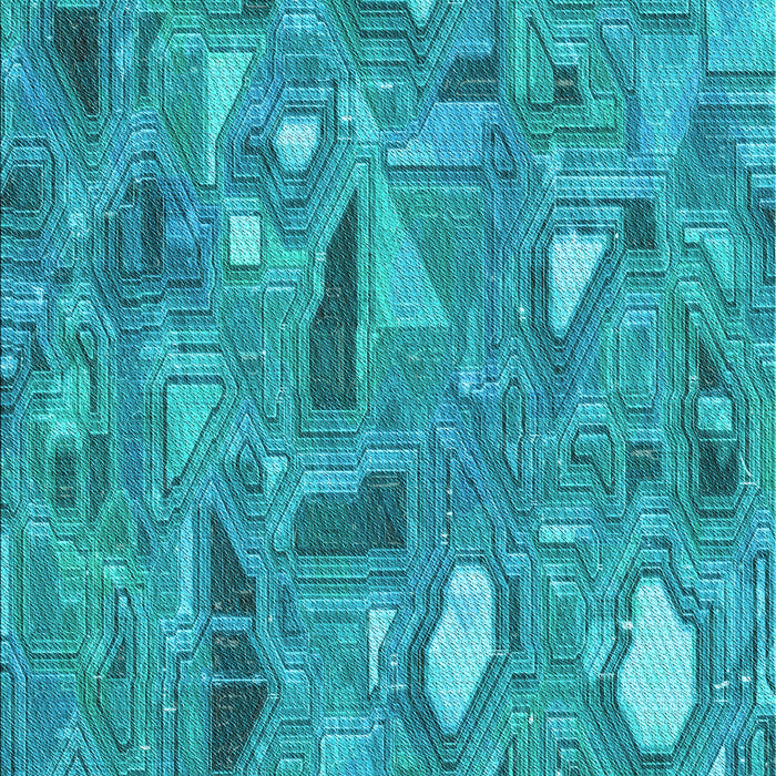 Patterned Dark Cyan Green Rug, pat3521lblu