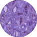 Square Patterned Blue Violet Purple Rug, pat3521pur