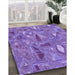 Patterned Blue Violet Purple Rug in Family Room, pat3521pur