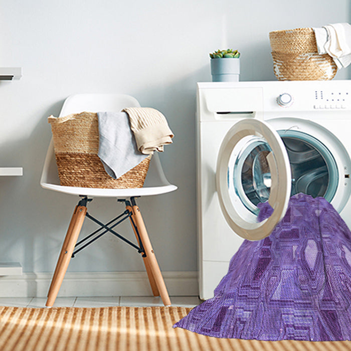 Machine Washable Transitional Blue Violet Purple Rug in a Washing Machine, wshpat3521pur