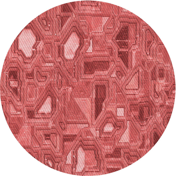 Square Patterned Red Rug, pat3521rd