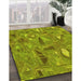 Machine Washable Transitional Green Rug in a Family Room, wshpat3521yw