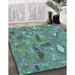 Machine Washable Transitional Deep-Sea Green Rug in a Family Room, wshpat3521