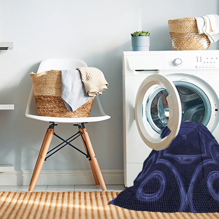 Machine Washable Transitional Night Blue Rug in a Washing Machine, wshpat3522blu