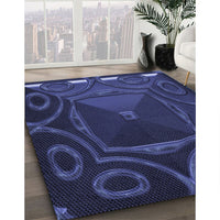 Patterned Night Blue Rug, pat3522blu