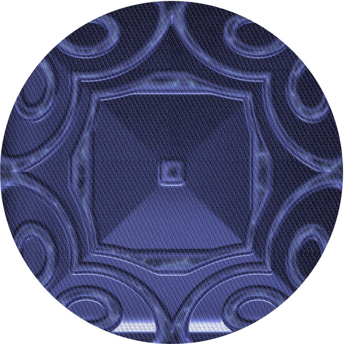 Square Patterned Night Blue Rug, pat3522blu