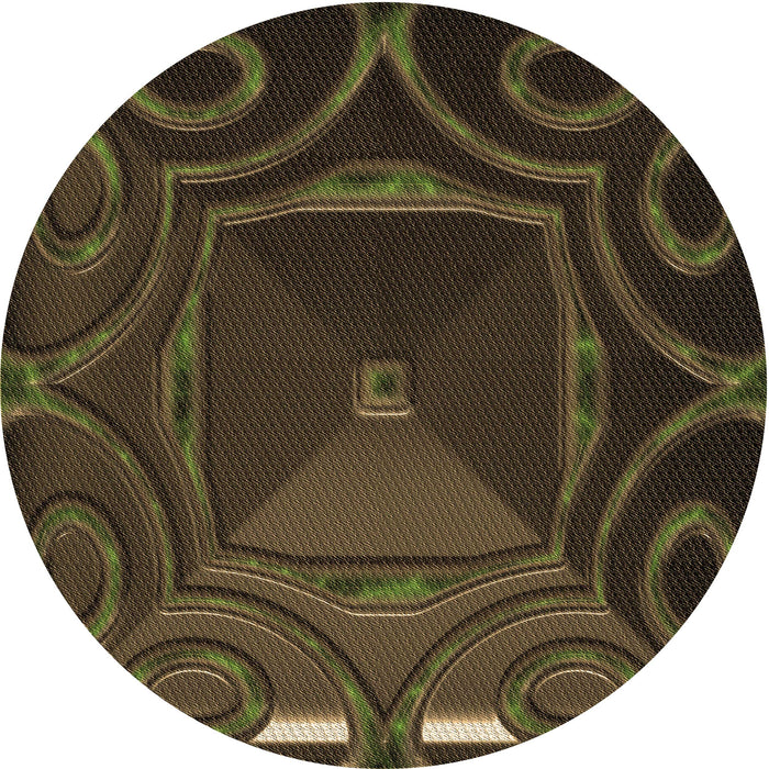 Square Patterned Oak Brown Rug, pat3522brn