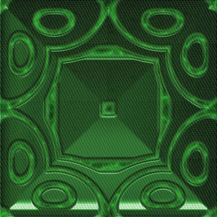 Round Patterned Green Rug, pat3522grn