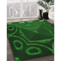 Patterned Green Rug, pat3522grn