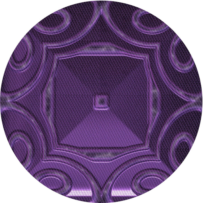 Square Patterned Dark Purple Rug, pat3522pur