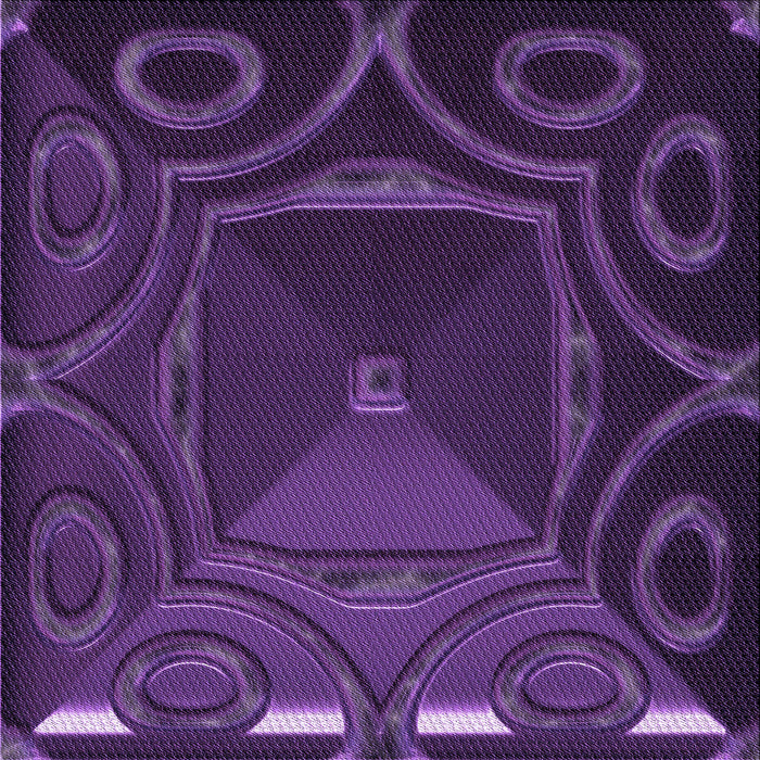 Round Patterned Dark Purple Rug, pat3522pur