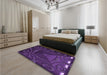 Patterned Dark Purple Rug in a Bedroom, pat3522pur